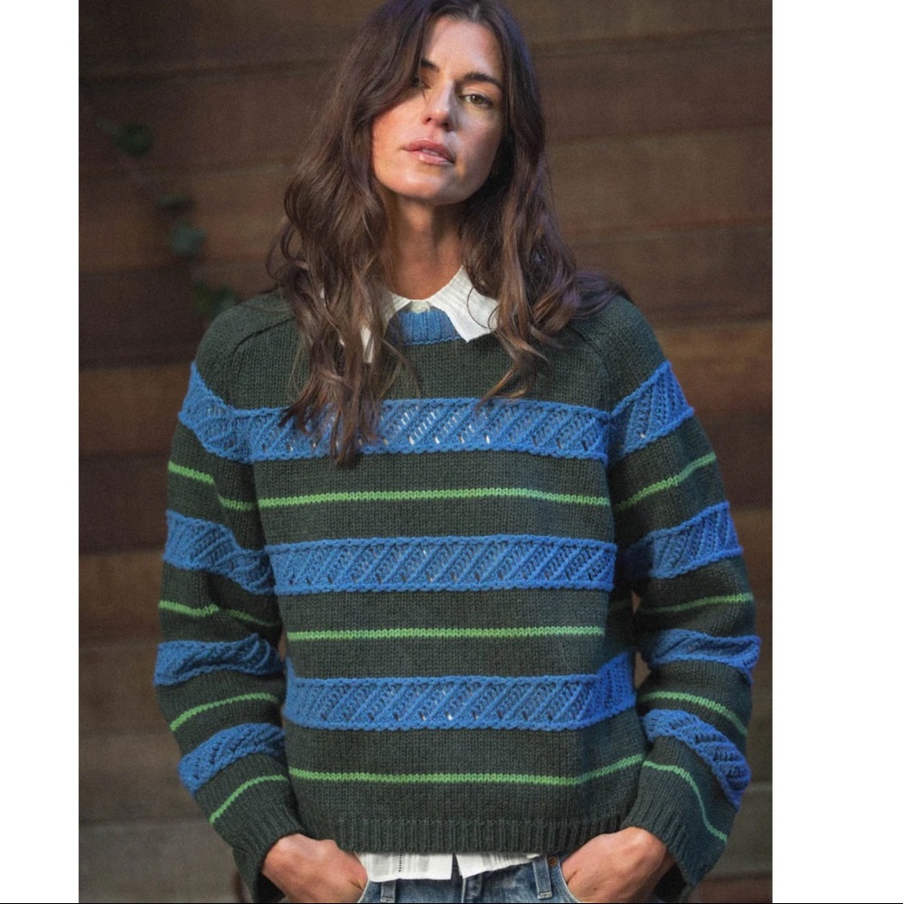 Trovata Dorian Sweater Green Blue Knit